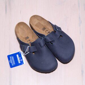 Birkenstock Navy Blue Leather Clogs NWT Ladies Size 7